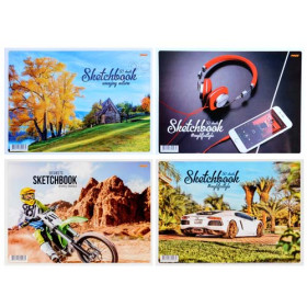 Альбом для малювання POLLY 120м2 UF лак голд 50арк спіраль А4 (6шт)