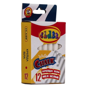 Крейда "CLASS" біла кругла,12шт 7608 (24/288)