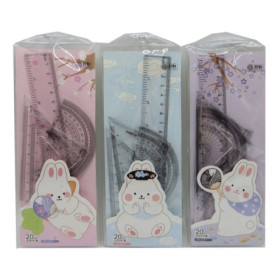 Н-р лінійок 4шт 20см в конверті 2077 Зайчик (40шт)