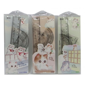 Н-р лінійок 4шт 20см в конверті 2084 Котик (40шт)