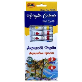Фарба акрилова 12кол CLASS 7651 С в тюбиках по 6мл (12шт/60) Фарба акрилова 12кол CLASS 7651 С в тюбиках по 6мл (12шт/60)
