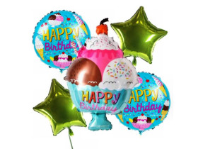 Кулі фольговані, набір 5 шт. "Морозиво", арт. 990400