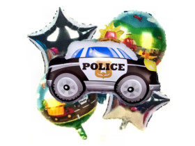 Кулі фольговані, набір 5 шт. "Машина поліції", арт. 990405