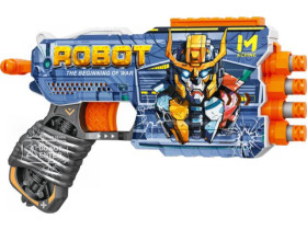 Іграшковий BH141 пістолет механічний чотириствольний з м\'якими набоями Робот (23 х 14.5см)