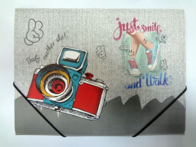 Папка на гумці A4 «Life is like a camera», картонна, 215181, Імп (12/240)