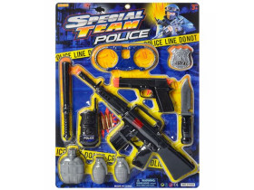 Н-р полиции 27828 (48шт) автомат, пистолет, рация, наручн, нож, на листе, 39-54-3см