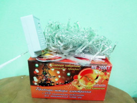 200 LED ШТОРА-ВОЛНА С КИСТОЧКАМИ 2,5m СИНЯЯ