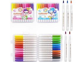 Фломастер - пензлик 24 кольори 228-24 "Water color pen" у пластиковому боксі