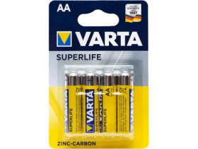 Батарейки R6 Varta Superlife ZnCb AA 4 шт/блистер 556267 (48шт)