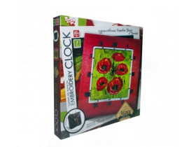 Годинник з вишивкою гладдю 01-05 "Embroidery clock" Маки