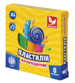 Пластилін "Школярик" 6кол.флуор.(26шт) 83811906-UA