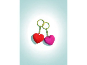 3D Брелок СЕРЦЕ  (вишивка) мікс кольорів червоний, рожевий, блакитний 38805