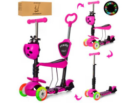 Самокат BB 3-013-4-Р (1шт) MINI,св,руль65/74см.рожевий