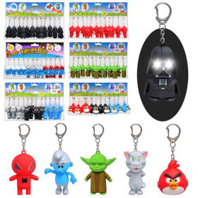 Брелок MK 0270 (240шт) 3 вида, звук, свет, 12 шт в кульке