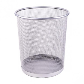 Корзина метал 5003/613410 кругла СРІБНА середня