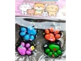 Таба лапка кольорова 4шт чорна #28 сквіш антистрес 4сm 712228