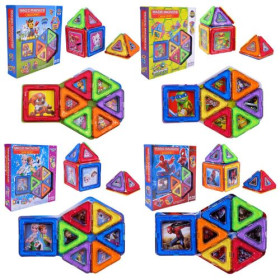 Конструктор магніт. JH8833/34/35/97 (48шт/2) 4 віда микс, 26дет, короб. 21*5*22 см
