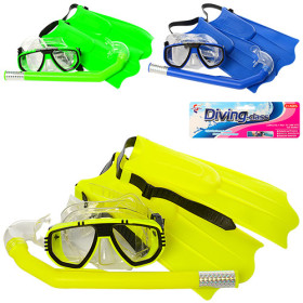 Набор для плавания 65103-65113 (36шт) маска17см,трубка34см,ласты31см,2вида