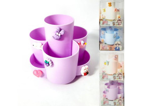 Стакан для ручок 8869 пластик 13,2*14*14,6см поворот,6 відділень