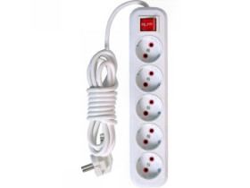 Подовжувач електричний з вимикачем, євро, 3 м / 5 розеток, арт. RLFR503