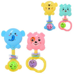 Брязкальце 929-54 (264шт) 2шт, животні, 13,5см, 2вида, в кульку