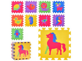 Килимок Мозаїка M 0376-1 (12шт) EVA, тварини, 10дет, пазл, кул, 30-30-8см
