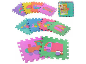 Килимок Мозаїка M 0377 (12шт) EVA, транспорт, 10 дет, пазл, кул, 30-30-8 см