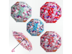 Парасолька С 66358 (60) 4 види, прозорий купол, d=84 см, свисток