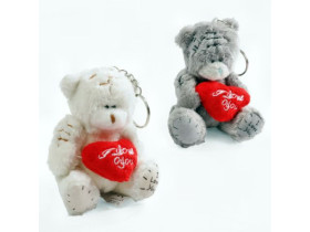 М'яка іграшка-брелок M 17960 “Ведмідь”, висота - 9 см, металева фурнітура