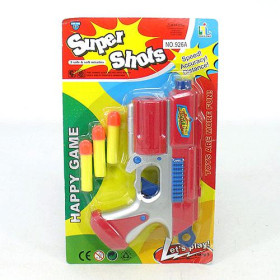 Пистолет 926 A (192шт) 19-13см, мягкие пули 3шт, на листе