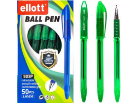 Ручка масляна ET503P-50 зелена (50шт)