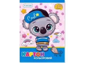 Картон А4 кольоровий 9арк Руслан (25шт)