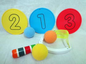 Рогатка К 052-3 (192шт) мишень,в кульке,23см