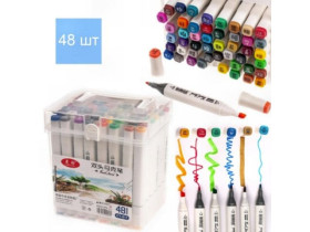 Набір скетч-маркерів 48 кольорів H811-48/820-48 в пластиковому боксі (18)