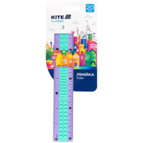 Линейка Kite Classic пластиковая 20см, K-1268-2 фиолетово-зеленая.