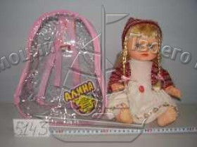 JT Кукла АЛИНА 5079/5138/41/43 (36шт) говорит и поет по русски, 4 вида, в рюкзаке, 25см