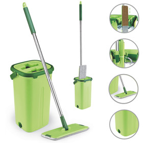 Швабра с ведром с автомат.отжим.(2 смен. насад.) MH-2733 (12шт)