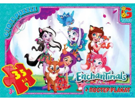 Пазли 35 ел. "G-Toys" "Enchantimals" EA 201 (62) + постер