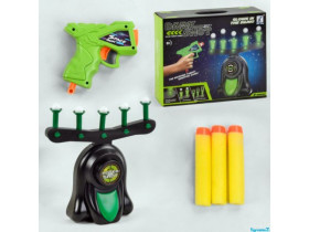 Повітряний тир 3360 на батарейках, працює від USB, пістолет 5 м'яких патронів в коробці 33*28*7см