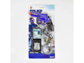 Поліцейський набір P 030 B пістолет, аксесуари, наручники, на листі 40*20см