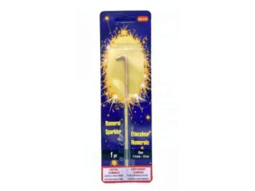 Свеча цифра 2717-0001 "Бенгальский огонь золото" 1