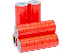 Цінник 3-306 Червоний С-160  з рамкою 100шт (5шт/100/1000) 2,5см*3,5см