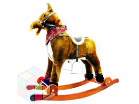 Качалка M 0233 U/R (1шт) лошадка, шевелит ртом и хвостом, звук цокания и ржания, 2 цвета, 76-73-28см