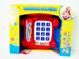 JT Телефон 9093 AR (36шт) Веселые звонки, обучающий, муз, свет, на бат-ке, в кор-ке, 33-27-8,5см