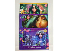 Альбом для малювання POLLY 120м2 UF лак голд 12арк скоба А4 (20шт)