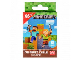 Крейда кольорова YES "Minecraft" квадратна 12 шт 400483