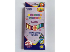 Олівці 12 кольорів CLASS 1712C трикутні Pastel (12/240)