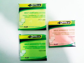 Папір.клейкий 76х76мм,4Office 4-424-22N неон,мікс 80арк (12/288)