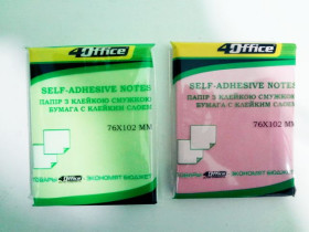 Папір.кл., 76х76мм, 80арк, кол.асорті 4-423-9, 4Office