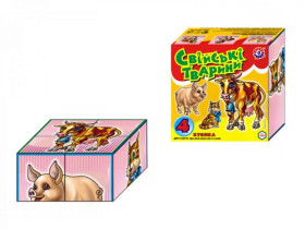 "4" Кубика "Свійські тварини" (34шт) 1837